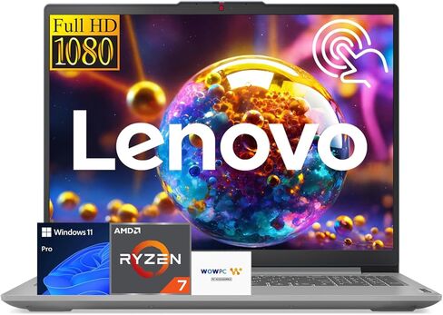 كمبيوتر محمول Lenovo IdeaPad Slim 3 Business، معالج Ryzen 7 7730U (Beats i7-1355U)، شاشة LED FHD مقاس 15.6 بوصة، ذاكرة الوصول العشوائي 16 جيجابايت، 1 تيرابايت PCIe SSD، قارئ بطاقة SD، WiFi 6، Windows 11، WOWPC Recovery USB in Saudi Arabia