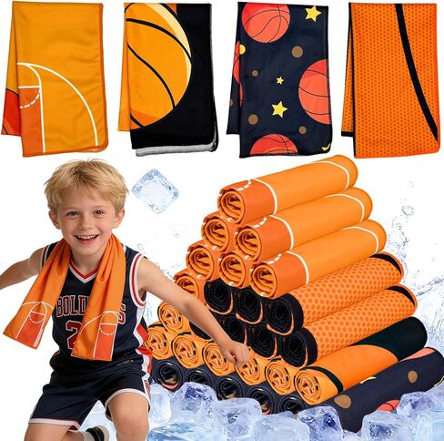 MENOLY 32 Packs Baseball Cooling Towels Bulk 40 x 12 Inch Sport Cooling Towels for Neck and Face Microfiber Sweat Breathable Cooling Neck Rags Baseball Team Gifts for Athletes Yoga Gym Sports Camping in Kuwait