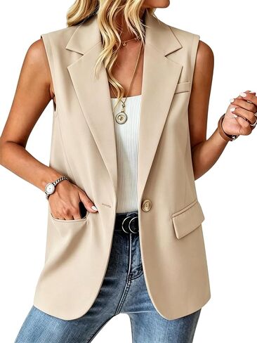 Spicy Sandia Womens Sleeveless Blazer Vest Tops Business Casual Outfits Dress Jacket Summer Trendy Dressy Office Work Clothes in Saudi Arabia