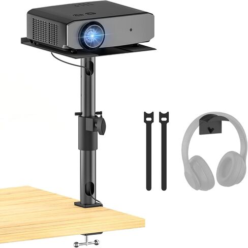 حامل جهاز عرض سطح المكتب على الطاولة Wr - حامل جهاز عرض مكتبي قابل للتعديل للارتفاع والإمالة والدوران لـ Nebula XGIMI VANKYO Jinhoo AuKing Epson ومعظم أجهزة العرض المشبك على حامل سطح المكتب، عبوتان in Kuwait