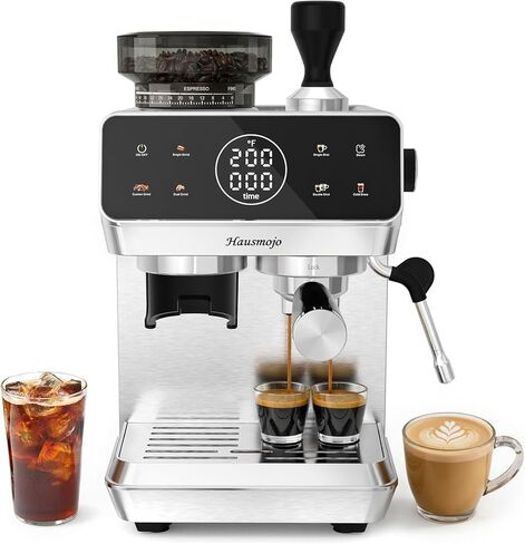 CM1620 Espresso Machine with Built-In Conical Burr Grinder, 20 Bar Espresso Maker with Powerful Steam Wand Milk Frother, Stainless Steel Coffee Machine for Latte & Cappuccino in Saudi Arabia