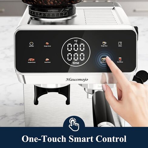 CM1620 Espresso Machine with Built-In Conical Burr Grinder, 20 Bar Espresso Maker with Powerful Steam Wand Milk Frother, Stainless Steel Coffee Machine for Latte & Cappuccino in Saudi Arabia