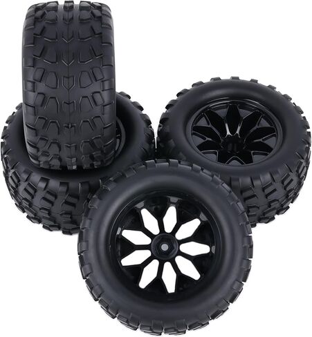 إطارات وعجلات 12 مم سداسية RC مقاس 1/10 لإطارات وعجلات شاحنة RC من أجل Traxxas Rustler Stampede 2wd 4x4 vxl Hoss E-Revo Redcat Volcano EPX RIAARIO AMORIL إطارات وعجلات مُلصقة مسبقًا 4 قطع in Kuwait