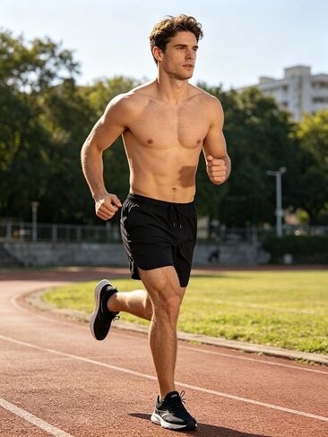 Men's Lightweight Quick Dry Athletic Shorts with Drawstring Waistband for Running, Training, and Sports in Saudi Arabia