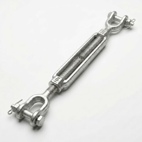 HomelyNest Heavy Duty Turnbuckle Tensioner, 2200 lbs Working Load Limit, Weather Resistant Hot Dipped Galvanized Steel, Jaw and Jaw Turnbuckles for Cables Wire, Carbon Steel (3/8 * 6) in Saudi Arabia