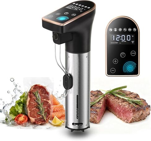 آلات طهي دقيقة Sous Vide بقدرة 1300 واط، جهاز غمر مقاوم للماء بدرجة IPX7، محرك جديد هادئ بدون فرش، 6 إعدادات مسبقة بلمسة واحدة، وجبات ذواقة بدون جهد in Saudi Arabia