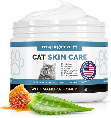 Cat Paw Balm Cat Cream 2 oz: Hot Spot Treatment for Cats Dermatitis, Mange Treatment, Cat Itchy Skin Relief for Dry Skin, Pet Wound Care, Natural Allergy Relief with Manuka Honey, Aloe Vera, Vitamin E in Saudi Arabia