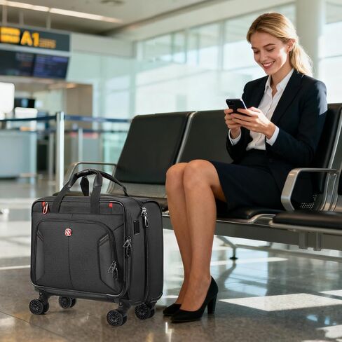 star cloud Rigid Frame Roling Laptop Bag on Wheels, Rolling Briefcase with USB & Type-C Charging Port,Water Resistant Rolling Computer Bag for 17.3 Inch Laptop, Work Travel and Business in Saudi Arabia