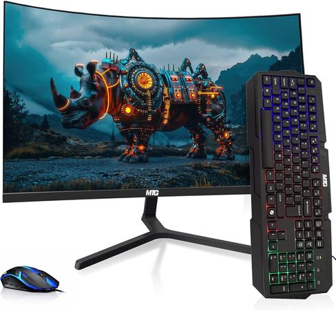 شاشة الكمبيوتر المحمول MTG مقاس 27 بوصة 1920x1080 ELED - دقة عالية كاملة 165 هرتز، 1 مللي ثانية، قابلة للتركيب، HDMI، إطار بدون إطار من 3 جوانب، تصميم نحيف وخفيف للغاية، كاميرا ويب، مجموعة ماوس لوحة مفاتيح لاسلكية، المكتب المنزلي in Kuwait