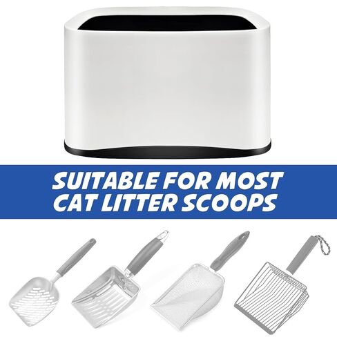 PLACHIDAY Cat Litter Scoop,Stainless Steel Mesh Litter Shovel,Deep Shovel,Reliable Litter Cleaner Corner Shovel,Beach Shovel,Easy to Clean Reptile Terrarium Sand Waste,Dark Black in Saudi Arabia