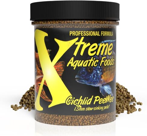 Xtreme Cichlid Peewee 1.5 mm Pellets - Proven Nutrition for Cichlids - Balanced Amino Acids, Boost Immune & Digestive Health, Color & Energy, Max Protein Freshwater Fish Food – USA Farm Grown (20oz) in Saudi Arabia