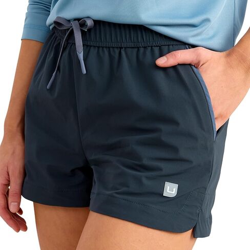 HUK Womens Embark Fishing Short, UPF 50, Quick-Dry, Stretch Nylon, Water Drain Pockets, 3" Inseam, in Saudi Arabia