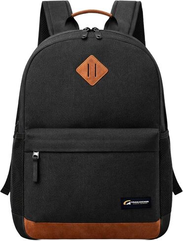 Classic Laptop Backpack with Padded 17 inch Laptop Sleeve, Multi Pocket Backpack, Casual Daypack Backpacks (Black & Brown) in Saudi Arabia