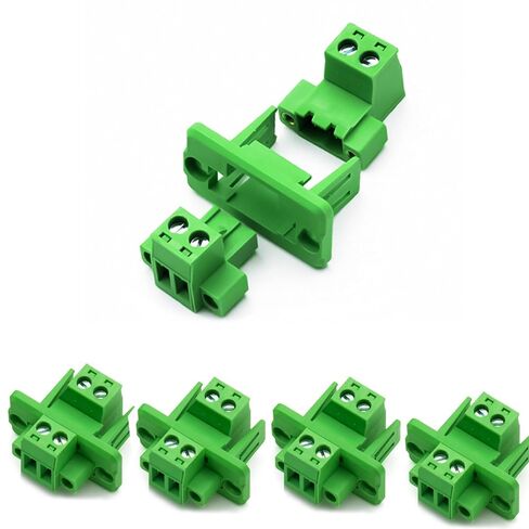 5 Set 6 Pin 5.08mm Pitch Screw Terminal Panel Mount, Through-Wall Phoenix Connectors-24-12 AWG,300V 15A in Saudi Arabia