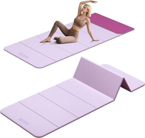 HAHE 7-Fold Design Extra Thick Yoga Mat 72"L x 24"W x 0.47",TPE Fitness Exercise Mats, Non-Slip Foldable Yoga Mat, High Density, Portable for Men & Women, Yoga, Pilates, Home Gym in Saudi Arabia