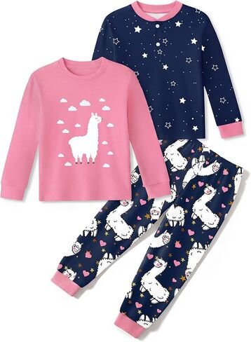 Toddler Pajamas 100% Cotton Kids Pajamas for Boys Girls Long Sleeve Pajama Set 3 Piece Snug Fit Pjs Set 2T-6T in Saudi Arabia
