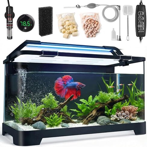 eWonLife 1.5 Gallon Square Fish Tank Bowl, Clear Small Plastic Tank Aquariums for Betta, Snails, Shrimp, Turtles and Aquatic Planting in Saudi Arabia