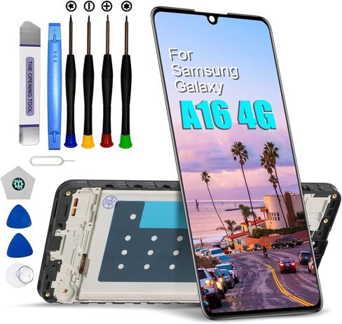 بديل شاشة Samsung Galaxy A12 مع إطار لمجموعة استبدال شاشة Samsung a12 a125u s127dl a125a a125w شاشة LCD رقمية تعمل باللمس مع أدوات قطع الغيار 6.5 بوصة in Kuwait