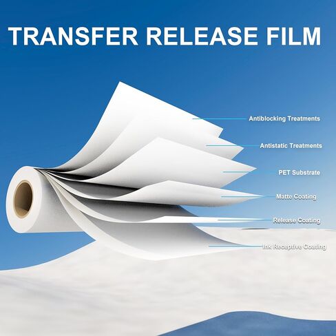 لانسلوت بريميوم DTF نقل فيلم 13 "x328ft A3 + DTF رول فيلم على الوجهين ماتي لفة PET فيلم نقل الحرارة DIY بها بنفسك الطباعة المباشرة على الملابس الداكنة والخفيفة تي شيرت in Kuwait