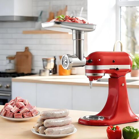 Metal Meat Grinder Attachment for KitchenAid Stand Mixer, with 4 Grinding Plates and Cleaning Brush in Saudi Arabia