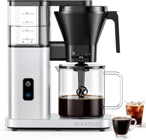 Kismile Premium 8-Cup Coffee Maker with Hot & ice brew, Removable Water Tank Coffee Machine, Drip Coffee Maker,Rapid Heating System for seconds Brewing,Red in Saudi Arabia