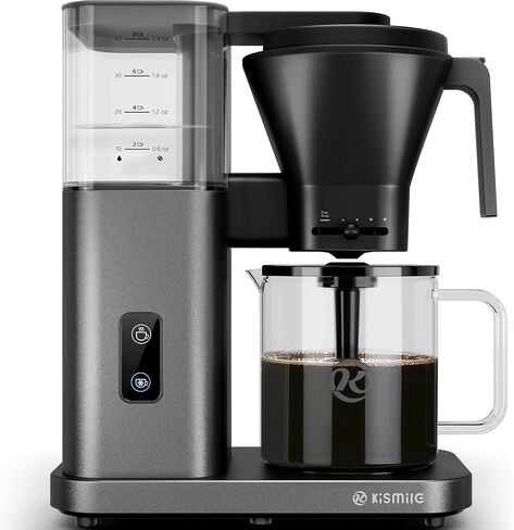 Kismile Premium 8-Cup Coffee Maker with Hot & ice brew, Removable Water Tank Coffee Machine, Drip Coffee Maker,Rapid Heating System for seconds Brewing,Red in Saudi Arabia