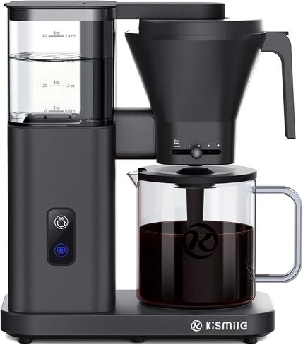 Kismile Premium 8-Cup Coffee Maker with Hot & ice brew, Removable Water Tank Coffee Machine, Drip Coffee Maker,Rapid Heating System for seconds Brewing,Red in Saudi Arabia