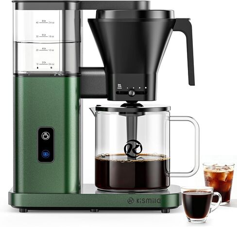 Kismile Premium 8-Cup Coffee Maker with Hot & ice brew, Removable Water Tank Coffee Machine, Drip Coffee Maker,Rapid Heating System for seconds Brewing,Red in Saudi Arabia