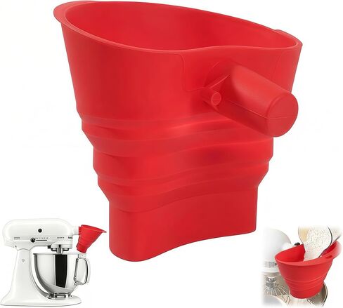Silicone Funnel for Kitchenaid Mixer, Foldable Flour Funnel Attachment Compatible with Kitchen Aid Artisan 5QT Tilt-Head Standing Mixer (KSM150 & More) in Saudi Arabia