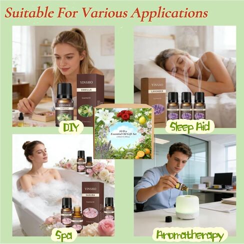 Fragrance Essential Oils Set,12pcs, Aromatherapy Oils for Skin,Diffusers,Home Care,Humidifier Laundry,Candle Making - Lily,Rose,Lavender,Green Tea,Lemon,Jasmine,Freesia,White Tea,Sweet Orange (5mL) in Saudi Arabia
