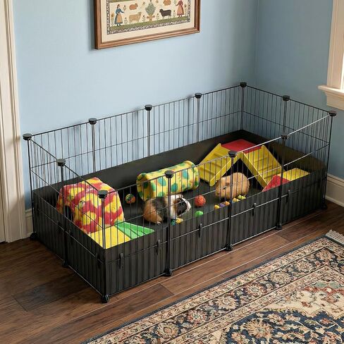 Oneluck Guinea Pig Pet Cage with 7.1 Inchs Leakproof Canvas Bottom,8 Square Feet for 2 Pets, Small Animal House, Indoor Habitat Cage,Playpen for Bunny, Turtle,Hedgehog,48''L x 24''W x 16''H in Kuwait