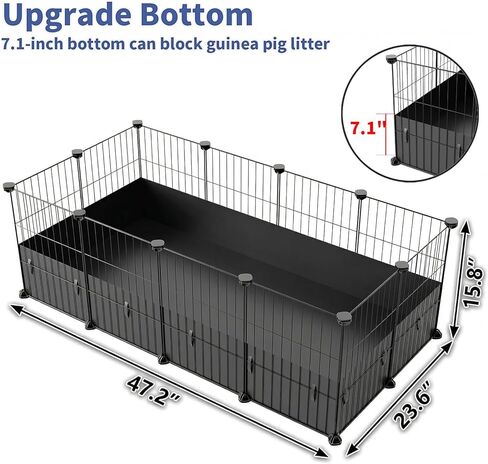 Oneluck Guinea Pig Pet Cage with 7.1 Inchs Leakproof Canvas Bottom,8 Square Feet for 2 Pets, Small Animal House, Indoor Habitat Cage,Playpen for Bunny, Turtle,Hedgehog,48''L x 24''W x 16''H in Kuwait