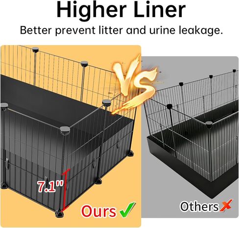 Oneluck Guinea Pig Pet Cage with 7.1 Inchs Leakproof Canvas Bottom,8 Square Feet for 2 Pets, Small Animal House, Indoor Habitat Cage,Playpen for Bunny, Turtle,Hedgehog,48''L x 24''W x 16''H in Kuwait