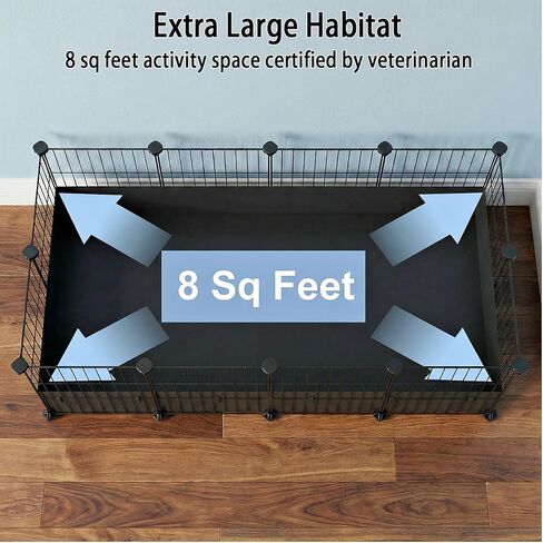 Oneluck Guinea Pig Pet Cage with 7.1 Inchs Leakproof Canvas Bottom,8 Square Feet for 2 Pets, Small Animal House, Indoor Habitat Cage,Playpen for Bunny, Turtle,Hedgehog,48''L x 24''W x 16''H in Kuwait