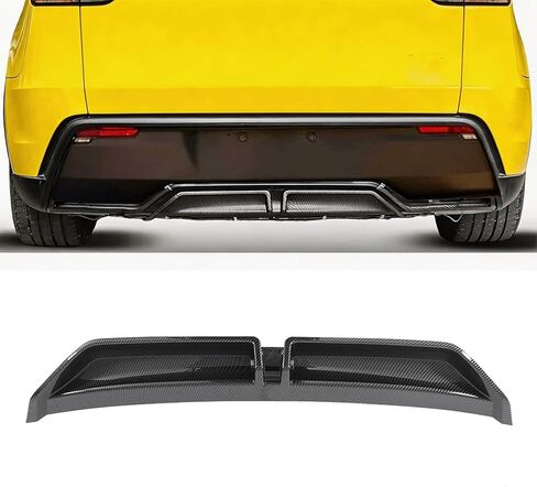 Rear Bumper Diffuser Lip 2PCS for Tesla Model Y Juniper 2025 2026 ABS Rear Bumper Molding Protector Lip (Carbon Fiber Print,2 Sides Mlding Guard) in Saudi Arabia