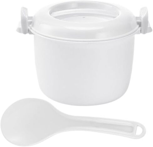 PRETYZOOM 1set Microwave Rice Cooker Multifunctional Food Container for and Steaming for Home Office and Dorm Use Lightweight Convenient Design with Spoon in Saudi Arabia