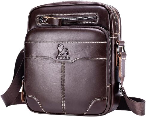 Premium Leather Men's Crossbody -Organized Storage & Durable,Stylish for Daily Carry in Saudi Arabia