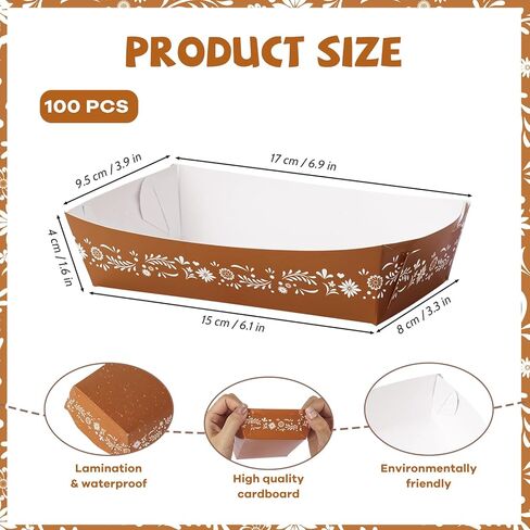 50 Pcs Mexican Snack Trays, Cielito Lindo Party Decoration, Platos De Barro Mexicanos Paper Food Trays Fiesta Decor for Cielito Lindo Baby Shower Mexican Party Supplies Cinco De Mayo Favor in Kuwait