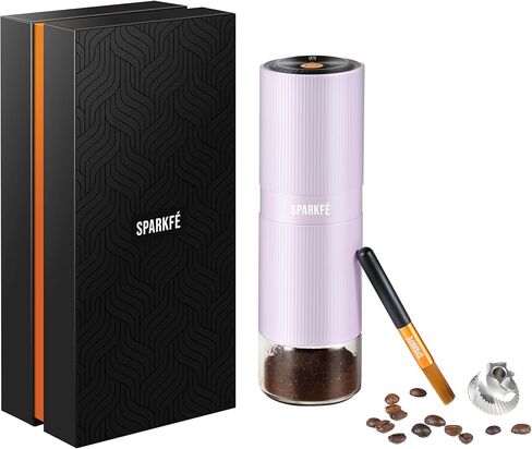 Portable Electric Coffee Grinder, Rechargeable Handheld Grinder with Stainless Steel Conical Burr, Adjustable Grind Settings, for Espresso, Moka, Pour Over, French Press, Cold Brew, Azure in Saudi Arabia