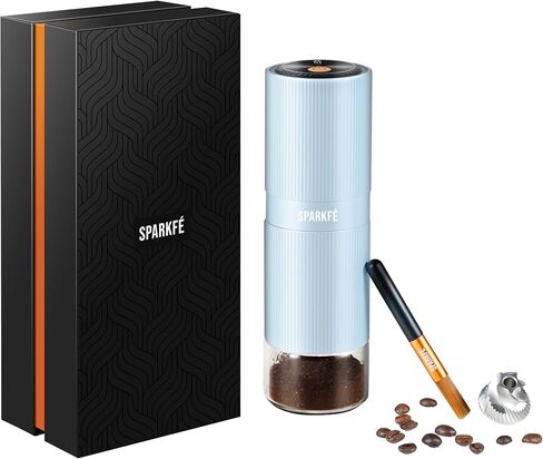 Portable Electric Coffee Grinder, Rechargeable Handheld Grinder with Stainless Steel Conical Burr, Adjustable Grind Settings, for Espresso, Moka, Pour Over, French Press, Cold Brew, Marshmallow in Saudi Arabia
