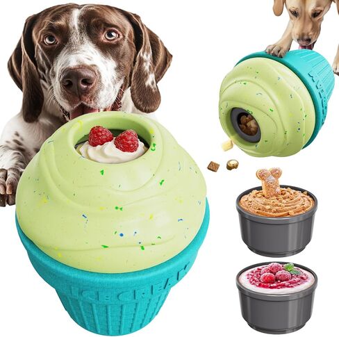 KADTC الكل في واحد 3 في 1 لعبة متينة قابلة للحشو للكلاب وصينية لعق مجمدة، كرة تجميد للجرو، موزع طعام الآيس كريم، كرات حشو زبدة الفول السوداني، ألعاب مضغ للكلاب غير قابلة للتدمير، هدية عيد الميلاد ورأس السنة الجديدة in Kuwait