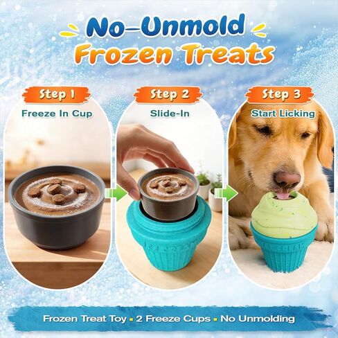 KADTC الكل في واحد 3 في 1 لعبة متينة قابلة للحشو للكلاب وصينية لعق مجمدة، كرة تجميد للجرو، موزع طعام الآيس كريم، كرات حشو زبدة الفول السوداني، ألعاب مضغ للكلاب غير قابلة للتدمير، هدية عيد الميلاد ورأس السنة الجديدة in Kuwait