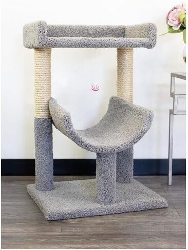 Timeless Trends Spacious Cat Tree Perch for Large Cats, Durable Carpet Upholstered Cat Play Tower, Sturdy Wood Construction in Saudi Arabia