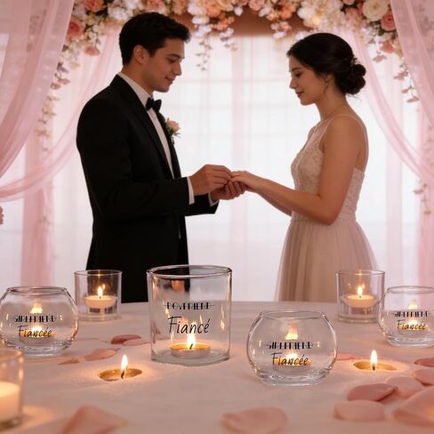 12 قطعة من حاملات الشموع النذرية هدايا الخطوبة للأزواج، حامل شموع زجاجية، حاملات شموع عائمة لديكور طاولة حفلات العشاء المركزية in Kuwait