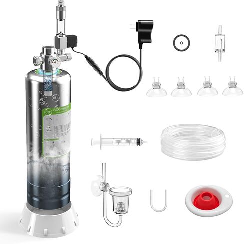 FZONE 5L Upgraded Aquarium CO₂ System with Complete Accessories, CO₂ Generator kit with Integrated Solenoid & Bubble Counter, Safety Valve, Main Switch for Planted Tanks in Saudi Arabia