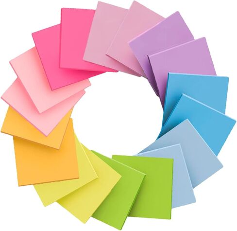 Sticky Notes, 18 Pads, 3 x 3 inches, Multi-Color, Self-Stick Pads, 56 Sheets/Pad, School Supplies and Office Products(A-18 Pads) in Saudi Arabia