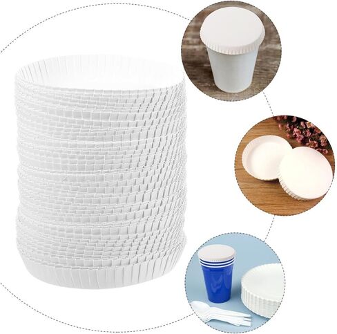 Cabilock Disposable Cup Covers 100Pcs 2.55 Inch Paper Cup Lids Hot Lids Drinking Lids for Coffee Tea Juice Use in Hotels Restaurants Bars Ktv in Saudi Arabia