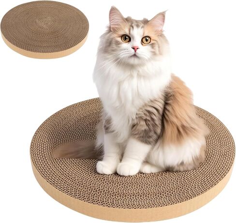 4pcs Cat Scratch Pad, Cat Scratcher Cardboard & Cat Scratching Pads - Round Cat Scratcher Refill, 10 Inch Diameter 7/8 Inch Thick cat scratchers for Indoor Cats in Saudi Arabia