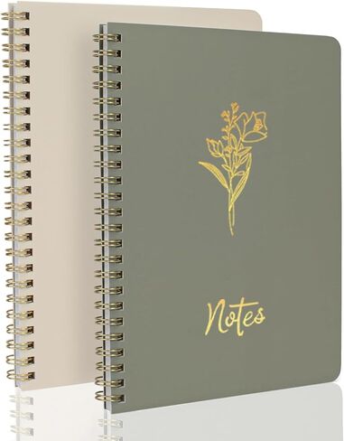 Notebook for Women, 2 Pack Spiral Notebooks – Aesthetic College Ruled Notebook, Journaling Notebooks for Writing, Bible Journal, Office Supplies for Women, Prayer Journal for Women, Perfect Notebooks for School and Work in Saudi Arabia