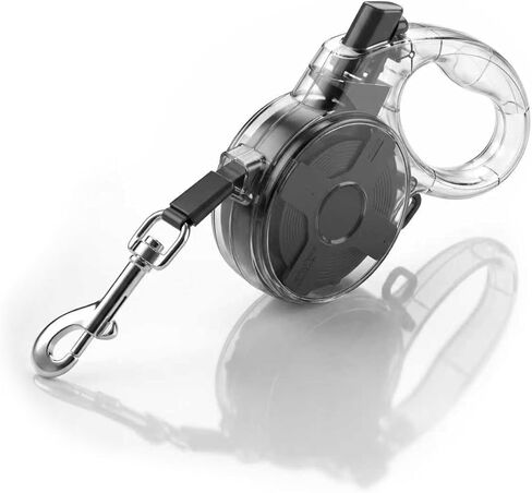 13 ft Tangle-Free Retractable Dog Leash with One-Handed Brake, Strong Nylon Tape & Transparent Shell for Small & Medium Dogs up to 44 lbs in Saudi Arabia